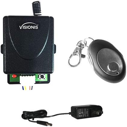 Visionis VIS-8004 12V 1CH RF Wireless Receiver Relay 315Mhz Remote Open Access Control for Doors Gates Garages Transmitter Compatible