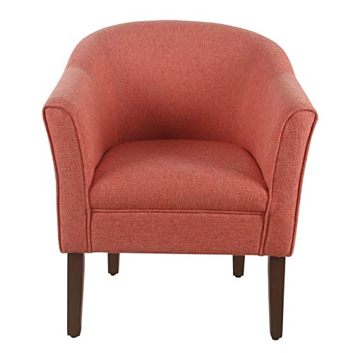 Homepop Barrel Shaped Accent Chair, Polyester And Wood, Orange #TOP2