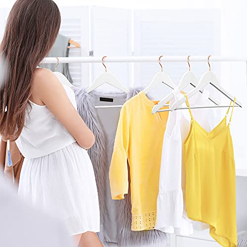 Smartor Wooden Hangers 20 Pack, Sturdy Coat Hangers For Closet, Quality Non Slip Hangers, Premium Heavy Duty Hangers, Durable Coat Hanger, Pants Hanger, Suit Hangers, With 360° Rotating Hook, White #TOP1