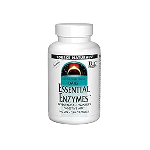 SOURCE NATURALS Essential Enzymes In Vegetarian Capsules, 500 Mg – 240 Capsules