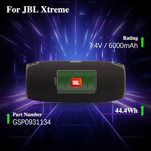 Miniatura 3 de Uwayor Batería De Repuesto Para Altavoces Bluetooth Jbl Xtreme, 6000 Mah, Número De Pieza Extrema Gsp0931134, 7,4 V, Batería Jbl Xtreme Con Herramienta De Instalación