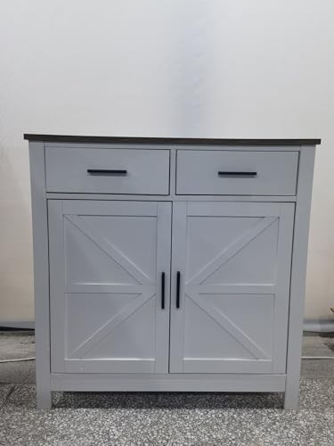 Mid-Century Modern Farmhouse Storage Cabinet, Stylish Buffet for Living Room & Dining Room, Versatile STO Cabinet with Ample Storage Space
