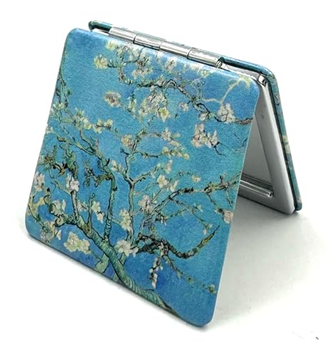 Aeisage Pocket Mirror for Women Small Travel Mirror Magnifying Van Gogh Irises Flower Purse Mirror Compact Unique Gift for Artistic Mom