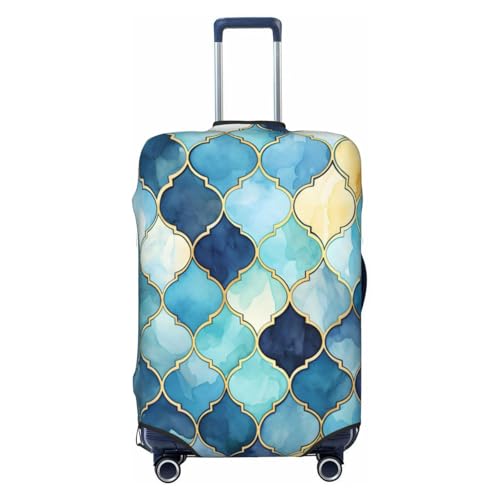 Abstract Geometric Moroccan Print Luggage Cover Elastic Travel Suitcase Covers, Anti Scratch Dust Proof Baggage Covers, Fits 25-28 inch Suitcases
