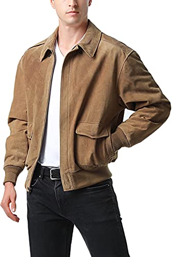 Landing Leathers Men Air Force A-2 Suede Leather Flight Bomber Jacket (Also available in Big & Tall)4