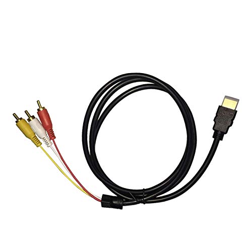 HDMI Kabel Kupfer HD for RCA-Kabel HD Stecker auf 3RCA AV Composite-Herren M/M Stecker-Adapter-Kabel-Schnur-Transmitter (Color : Black,