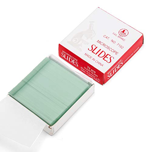 Swift Microscope Slides Kit With 72 Pre-Cleaned Blank Slides And 100 Glass Coverslips, Ground Edges #TOP1