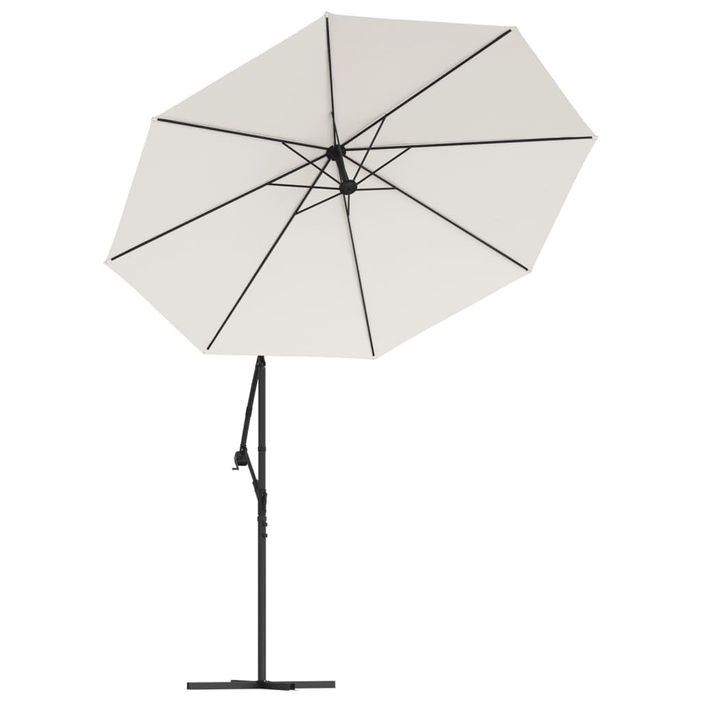 Tomostar Toile de Remplacement Parasol Déporté, Toile de Rechange Auvent de Remplacement Parasol Extérieur Blanc Sable 350 cm