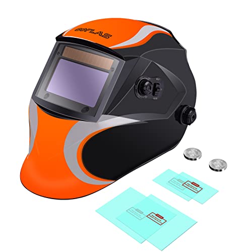 Welding Helmet, Welding Helmet Auto Darkening 3.62”×1.65” Large Viewing Shade Range Din5-9/9-13 For Arc/Mig/Tig Welding Grinding #TOP7