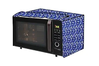 The Furnishing Tree PVC Waterproof Microwave Oven Cover compatible for Mitashi 20 L Convection MiMW20C8H100 Frieze pattern Blue