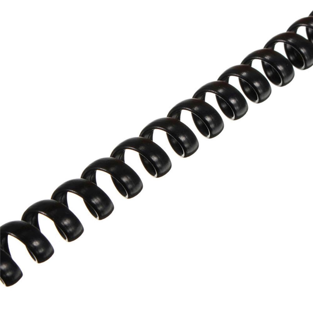 Cable Telefónico En Espiral De 5 Metros, Conector RJ9 4P4C, Color Negro, Repuesto Para Auriculares