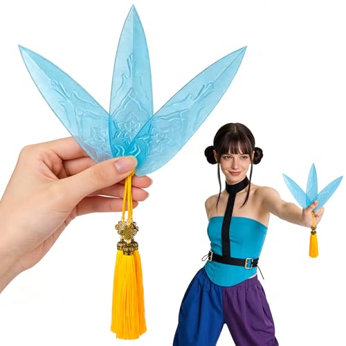Alaxciax Zoey Weapon Plastic Hunter Dagger Props with Tassels Anime Costume Accessories for Women Men for Cosplay Halloween (3) Blue