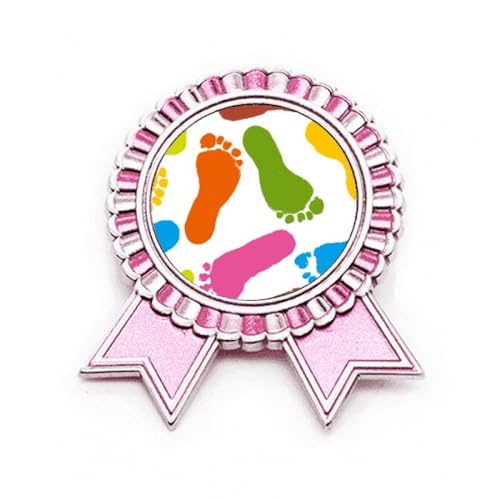 Broche empreinte de pied en métal rose, finitions haut de gamme et style moderne