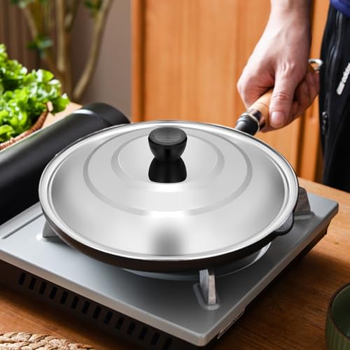 Generisch Cubierta para tortilla, cubierta para tortilla, tapa para ollas, sartenes, sartenes y sartenes, apta para utensilios de cocina de 28 cm de diámetro, acero inoxidable (plateada, 30 cm)