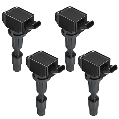 Image of 4 Ignition Coils Pack - Fix Misfires for Hyundai Sonata /Santa Fe /Kona & Kia Optima /Sorento /Sportage /Stinger (2.0L /2.4L L4) - Repl. UF764 /273002GGA0