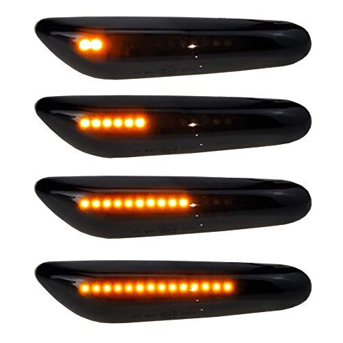 Lumiereholic Feux de jour Clignotant latéral LED dynamique 2*Clignotants LED orange 16 LED 2835SMD Fumée pour E90 E91 E92 E60 E87 E82 E46 SB10 - Dynamique Cover
