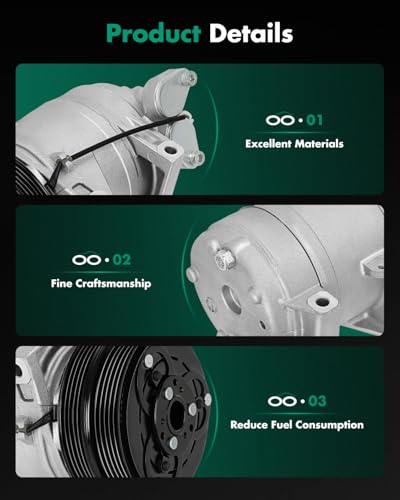 Image of SCITOO A /C Compressor with Clutch for Volvo for C30 2.5L 2008-2013 | Fast Cooling, Ultra Low Noise (≤72 dB)Air Conditioner Compressor with Clutch, Easy Installation, 10347210 1011074