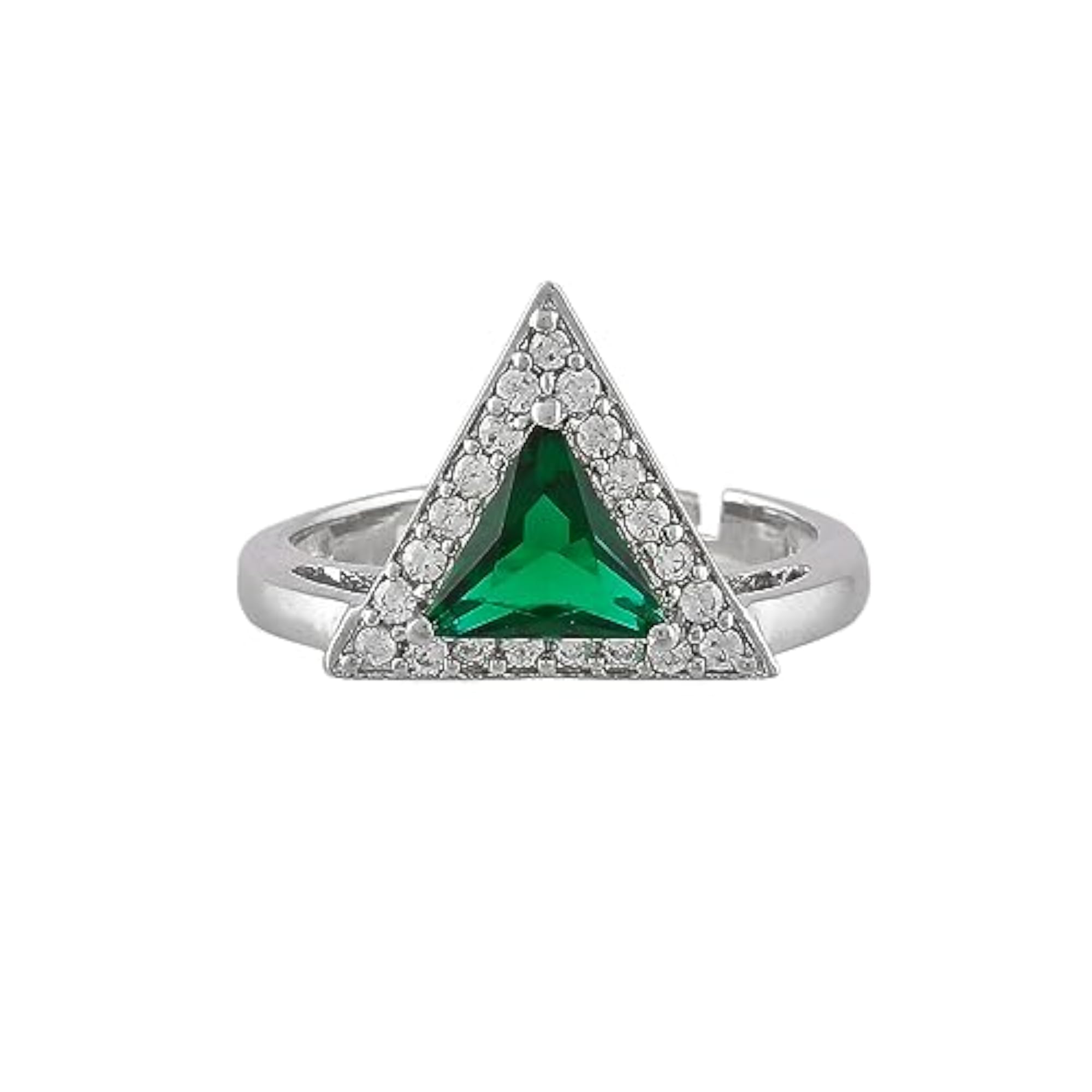Green Triangle Cut CZ Jewelry Box Set