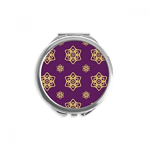 Miroir portable thaïlande violet d'or pour retouches maquillage en voyage