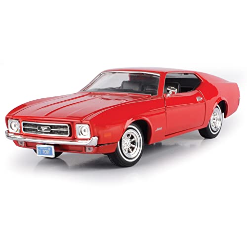1971 Ford Mustang Sportsroof rojo 1:24 a escala miniatura 1