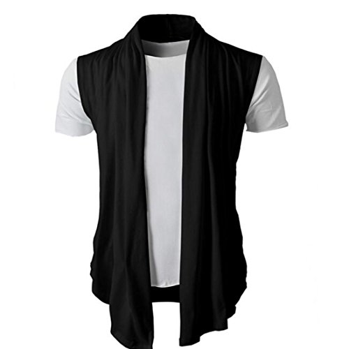 Colygamala Mens Cardigan Vest Sleeveless Casual Shawl Collar Open Front Long Waistcoat2