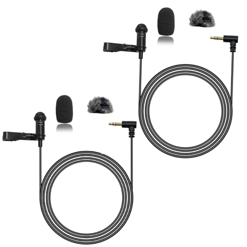 NewTH Lot de 2 microphones cravate omnidirectionnels à condensateur filaire à clipser pour DJI Mic 2, pour émetteurs Rode Wireless GO 2/II (lot de 2 prises TRS de 3,5 mm à 90 degrés pour DJI pour Rode