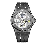 ＨＡＯＦＡ 腕時計メンズ トゥールビヨン 手巻き 機械式時計 ムーンフェイズ GMT 高級 おしゃれ サファイアガラス 紳士 人気 男性プレゼント