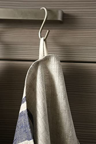 Linenvibe Pure Linen Kitchen Tea Towels Set Of 2 Flax Dish Towels 17 X 27 Inches With Navy Blue French Country Stripes. (Navy) #TOP5