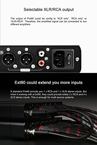 Image of Topping PRE90 Preamplifier Hi-Res Audio NFCA Modules RCA Balanced XLR Output for D90III A90D EXT90 Audio DAC with Remote Control (Silver)