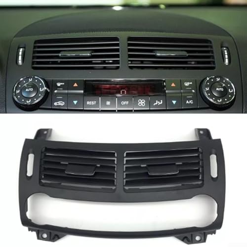 Advokingtap - Rejilla de ventilación central delantera para Mercedes Clase E W211 2003-2008 CLS W219 2007-2009, color negro