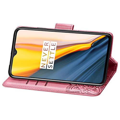 DAMONDY for Cloud Mobile Stratus C7 Case,Butterfly Embossed Flowers PU Leather Magnetic Flip Cover Stand Card Holders & Hand Strap Wallet Purse Case for Cloud Mobile Stratus C7 -Pink