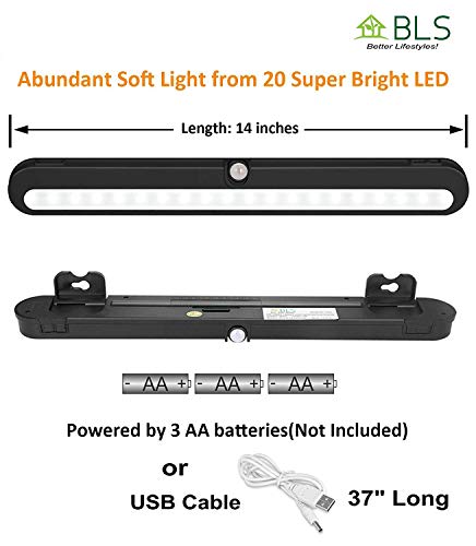 image for T01LB LED Closet Light - BLS Super Bright 20 LED Under Cabinet Lightin
