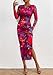 PRETTYGARDEN Women's Bodycon Maxi Dress Fall Spring Fashion Long Sleeve Floral Print Tight Fitted Party Club Ruched Dresses (Navy Red Big Floral,X-Large)