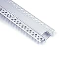 hunhun 5-Pack 6.6ft/2Meter Plaster-in, trimless recessed LED Aluminum Channel with Flange for LED Strip, led Channel with Clip-in Diffuser and,for Wider Strip Such as Philips Hue (5pack *6.6ft)