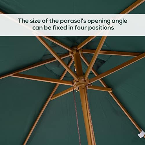 Outsunny 2 x 3m Wooden Parasol Garden Umbrellas Sun Shade Patio Outdoor Umbrella Canopy New