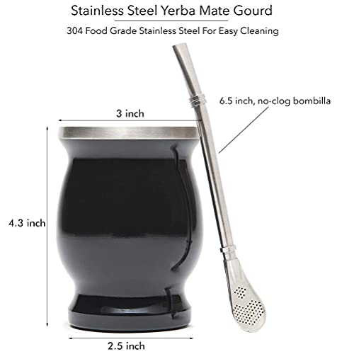 Faruxue Conjunto de cueca/xícara de chá de erva mate (copo tradicional mate - 230 ml), inclui 1 colh
