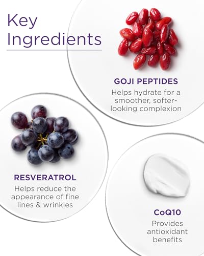 Andalou Naturals Goji Peptide Perfecting Cream - Age Defying Face Moisturizer with Resveratrol, CoQ10 - Supports Skin Collagen and Elastin, Improves Appearance of Wrinkles & Signs of Aging - 1.7 fl oz
