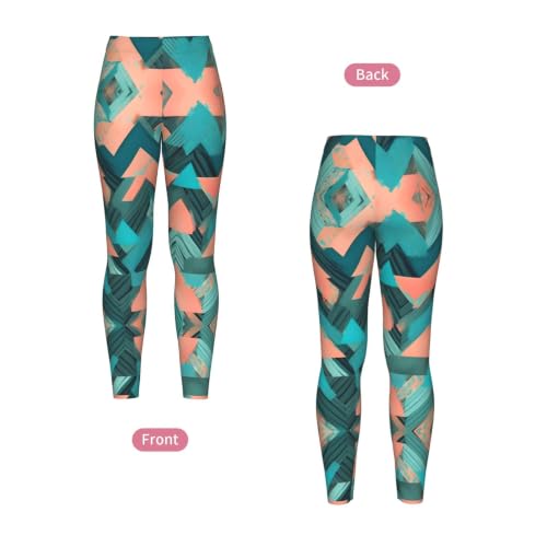 Leggings de compresión suave para mujer con estampado de flechas de coral 4