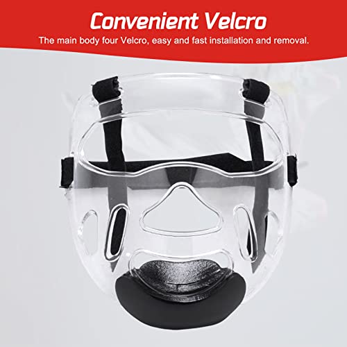 Deevoka Clear Taekwondo Mask Detachable Protector Head Gear Head Cover, Face Shield Face Protection Cover Thickening for Martial Arts Boxing Sanda, Adults
