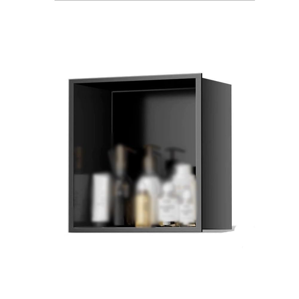 Étagère de douche encastrée en acier noir de 31,8 cm pour un rangement design et durable