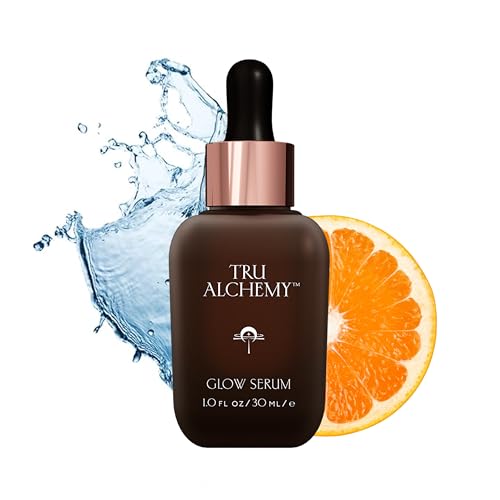 Tru Alchemy Vitamin C Glow Serum - Hydrating Anti-Aging Vitamin C Face Serum with Bakuchiol Glycolic & Lactic Acid 1 fl oz.
