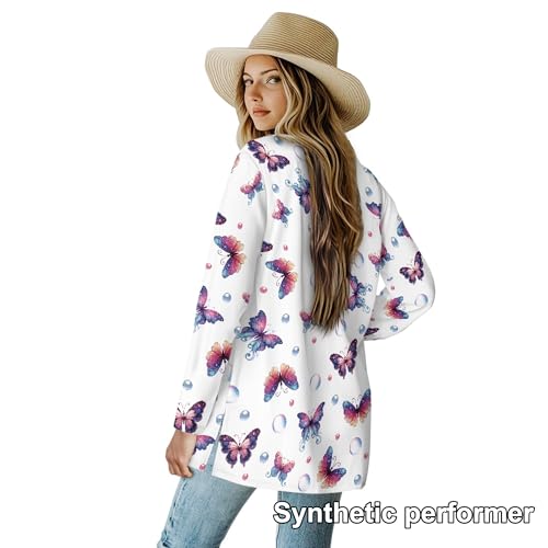 Image of Cardigan Sweaters for Women Long Sleeve Cardigan Soft Drape Open Front Fall Dusters V-Neck Jackets Dressy Loose Coat