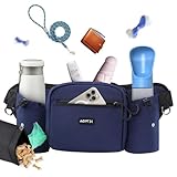 AGPTEK Bauchtasche mit Leckerli-Tasche, Hundekotbeutel-Spender, Futterbeutel, Leckerlibeutel für Hunde, Hundetasche Gassi Tasche für Hundespaziergänge, Reise, Wanderung und Outdoor-Aktivität, Blau
