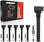 A-Premium Set of 6 Ignition Coil Pack and Iridium Spark Plugs Compatible with Jeep Grand Cherokee 2016-2018 Wrangler Dodge Durango Chrysler Pacifica Ram 1500 V6 3.6L