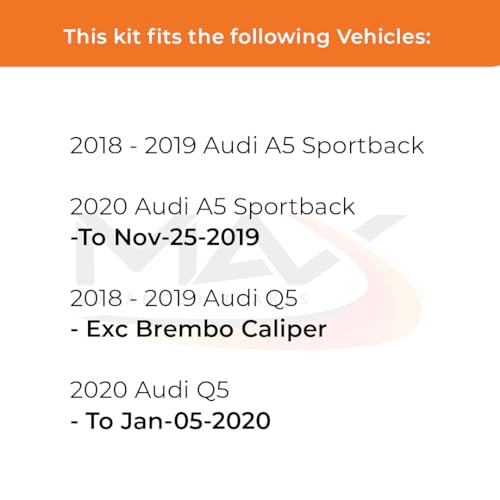 Image of Max Advanced Brakes Front & Rear Brake Kit Compatible With 2017 2018 2019 A4 allroad A5 Quattro Q5 Sportsback Replacement Geomet Coated OE Disc Brake Rotors and Ceramic Brake Pads