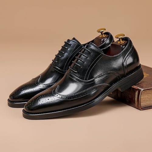 Men's Business Casual Dress Shoes Classic Wingtip Lace-Up Brogues Modern Formal Leather Oxfords4