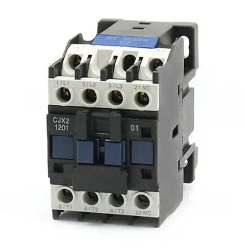 Contactor CJX2-1210 trifásico con bobina de 36V y contacto auxiliar 1NC