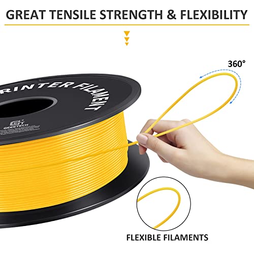 Image of Geeetech Yellow PLA Filament 1.75mm, 3D Printer Filament Dimensional Accuracy + /- 0.02 mm, Upgrade Tidy Winding Tangle-Free, 1kg Spool(2.2lbs) Fit Most FDM 3D Printers