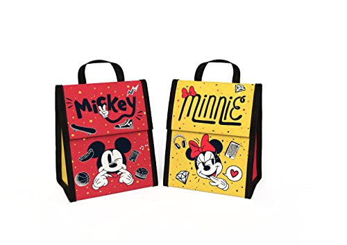 Kit Disney Bolsa Térmica Potinho Garrafa Infantil Lancheira (Minnie)