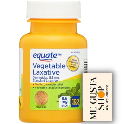 Equate Natural Vegetable Laxative Sennosides 100 Tablets Pack of 01 Total 100ct + me Gusta Sticker